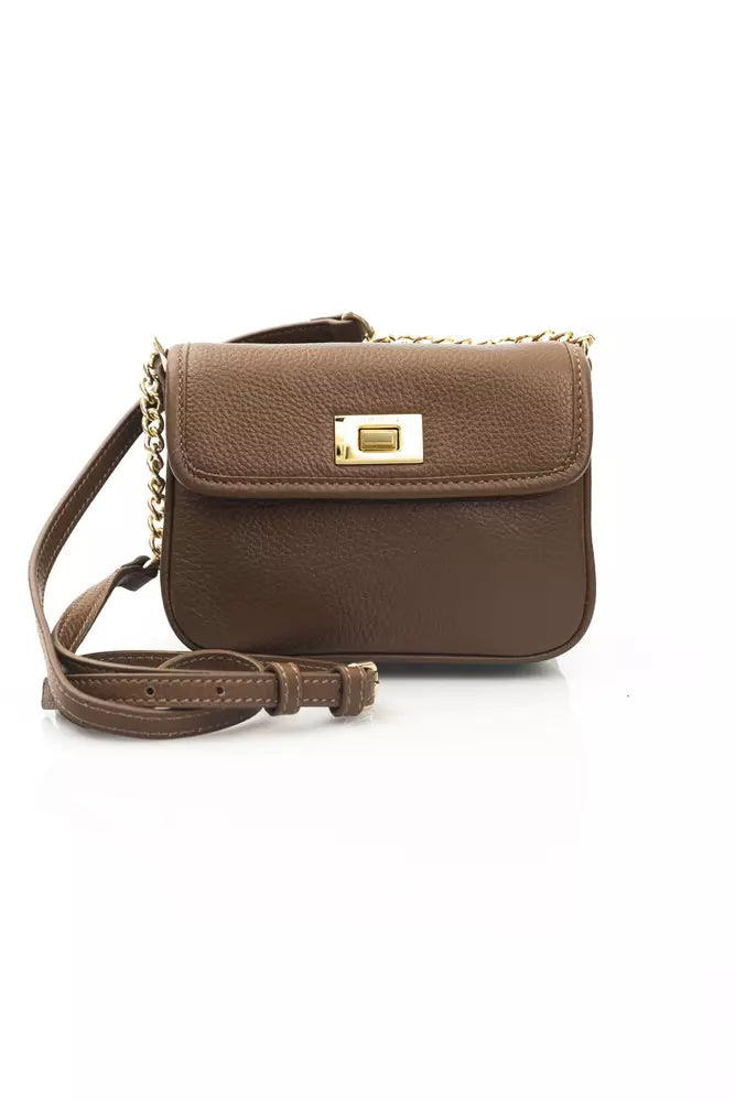 Brown Leather Women Crossbody Bag Cerruti 1881