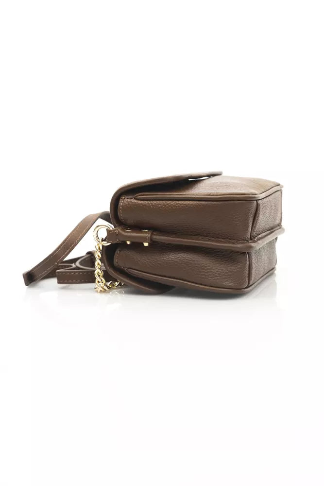 Brown Leather Women Crossbody Bag Cerruti 1881