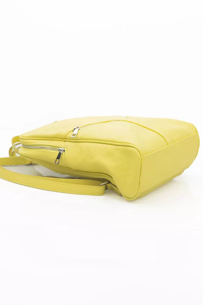 Sunshine Yellow Leather Backpack Baldinini Trend