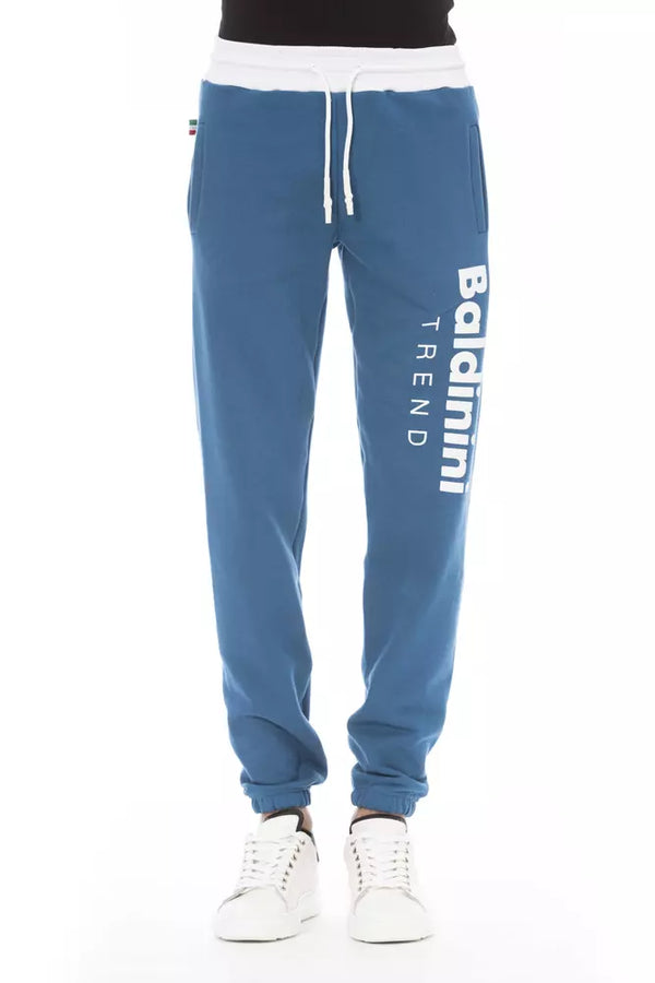 Blue Cotton Men Pant Baldinini Trend