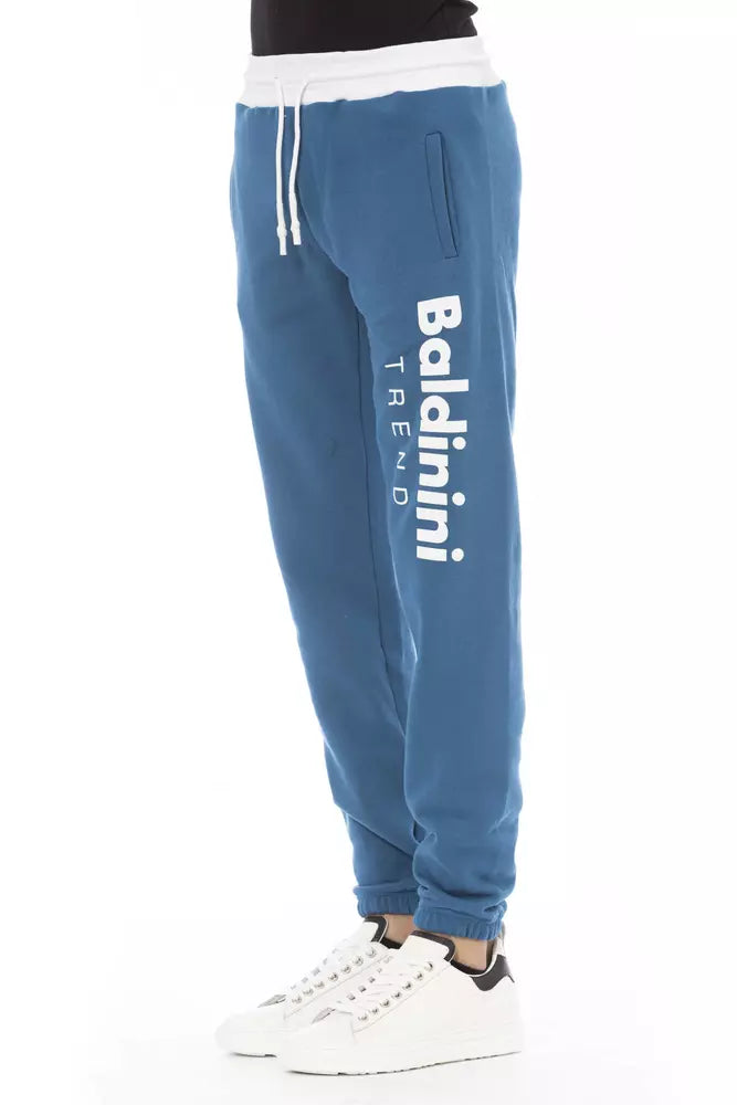 Blue Cotton Men Pant Baldinini Trend