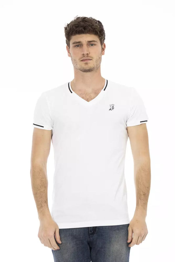 White Cotton Men T-Shirt Trussardi Action