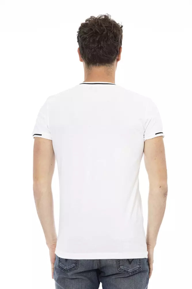 White Cotton Men T-Shirt Trussardi Action