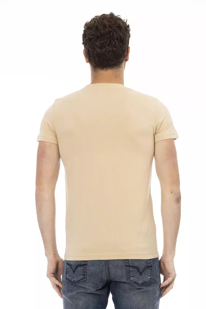 Beige Cotton Men T-Shirt Trussardi Action