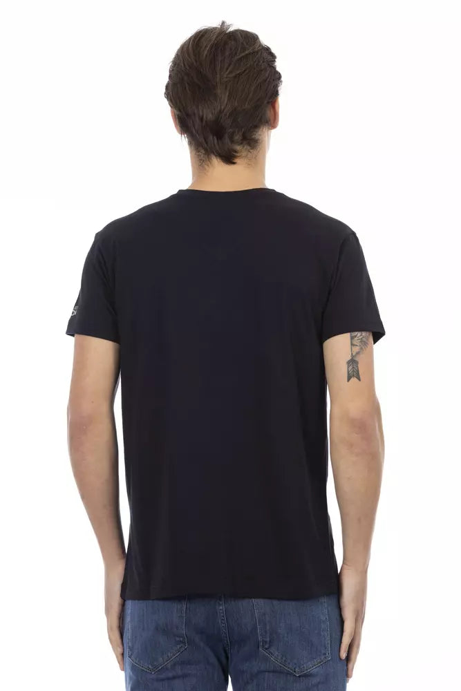 Black Cotton Mens TShirt Trussardi Action