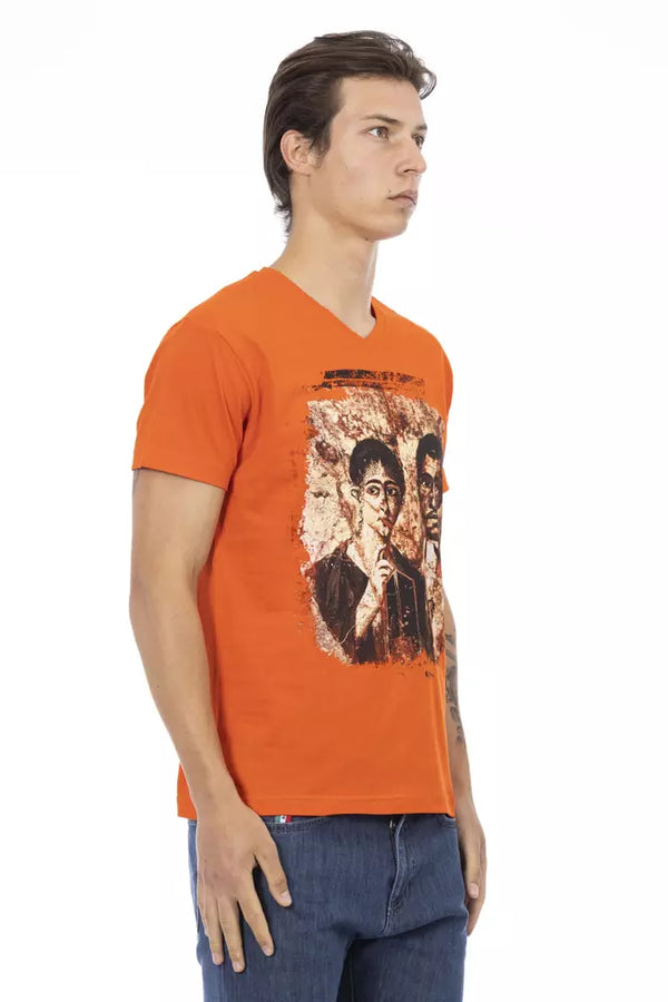 Orange Cotton Men T-Shirt Trussardi Action
