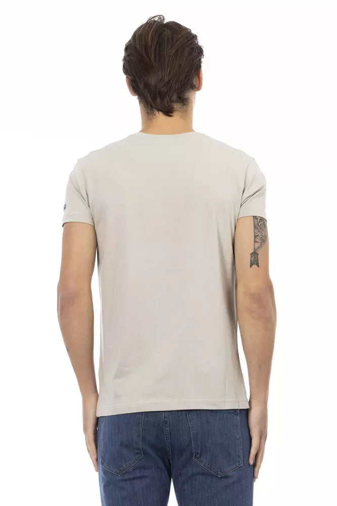 Beige Cotton Men T-Shirt Trussardi Action