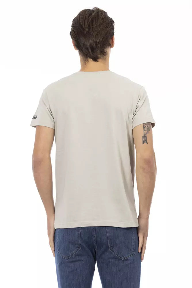 Beige Cotton Men T-Shirt Trussardi Action