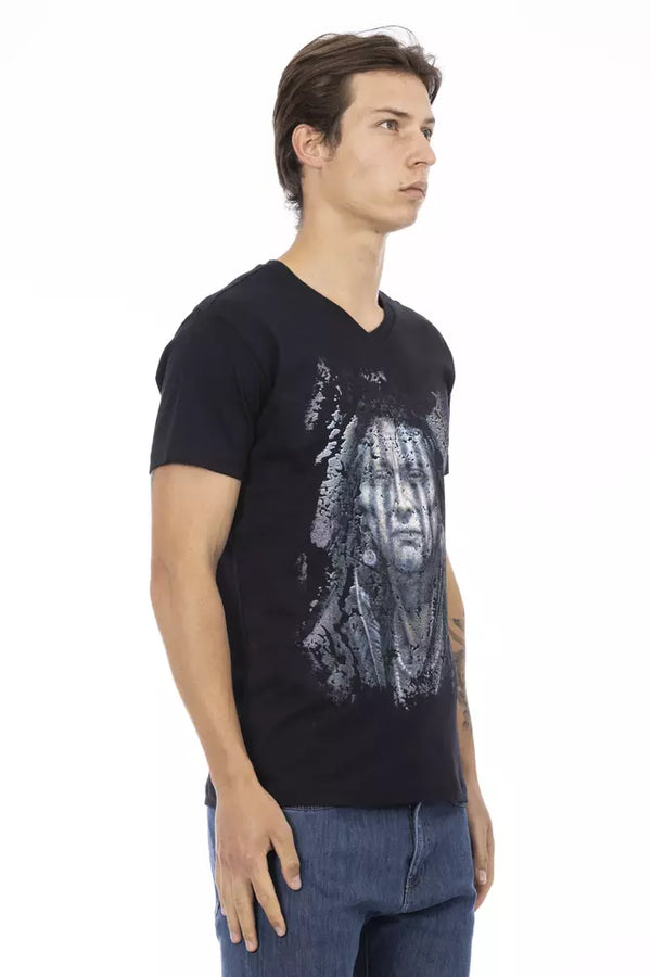 Black Cotton Men's T-Shirt Trussardi Action