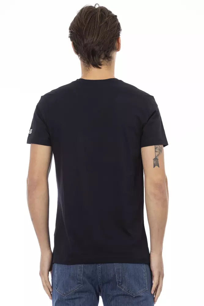 Black Cotton Men's T-Shirt Trussardi Action