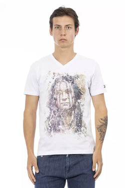 White Cotton Men T-Shirt Trussardi Action