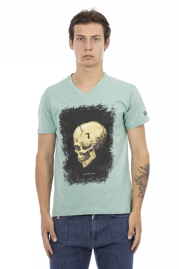 Green Cotton Men T-Shirt Trussardi Action