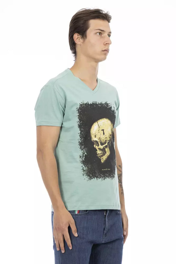 Green Cotton Men T-Shirt Trussardi Action