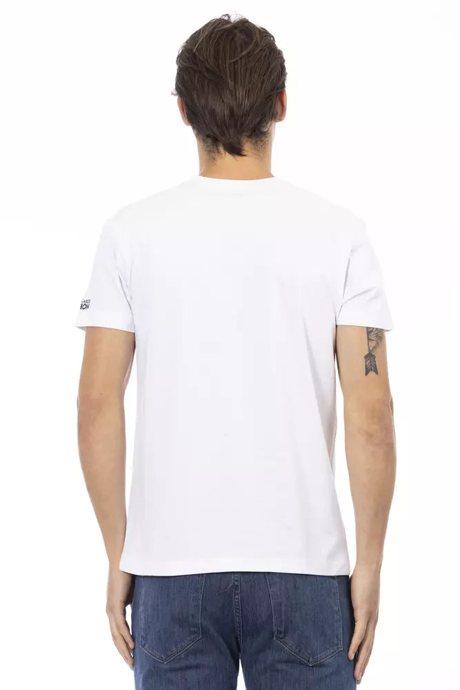 White Cotton Men T-Shirt Trussardi Action