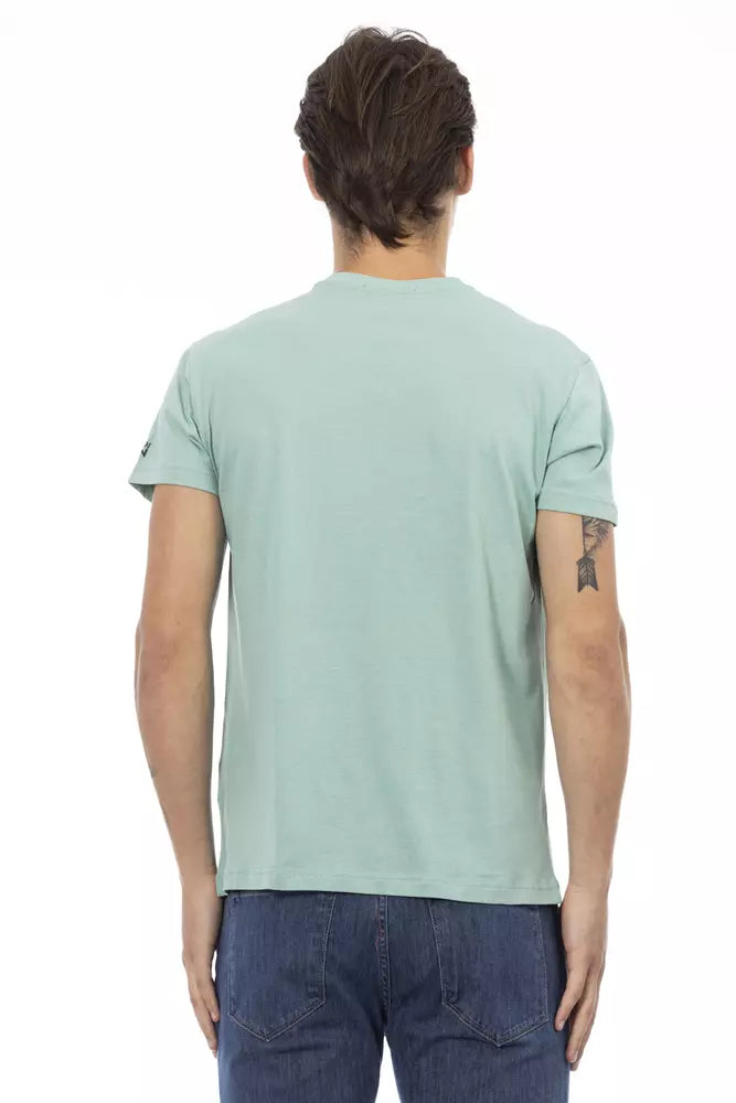 Green Cotton Men T-Shirt Trussardi Action