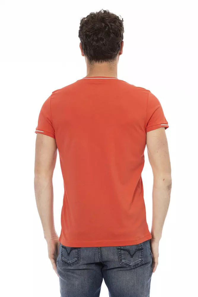 Orange Cotton Men T-Shirt Trussardi Action