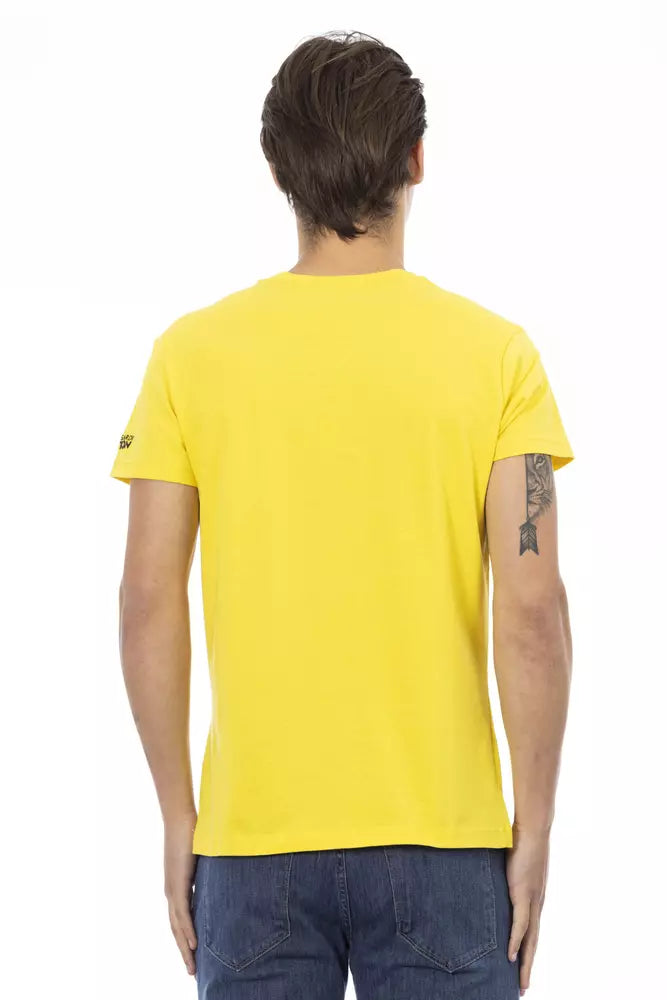 Yellow Cotton Men T-Shirt Trussardi Action