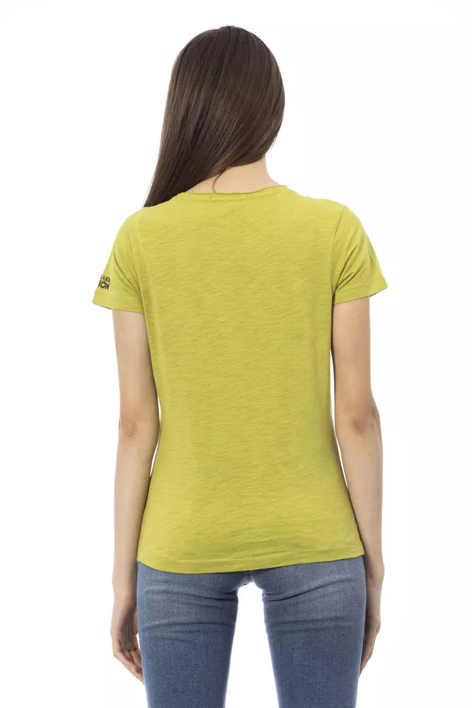 Green Cotton Women Top Trussardi Action