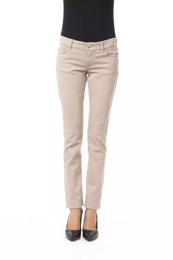 Beige Cotton Women Pant BYBLOS