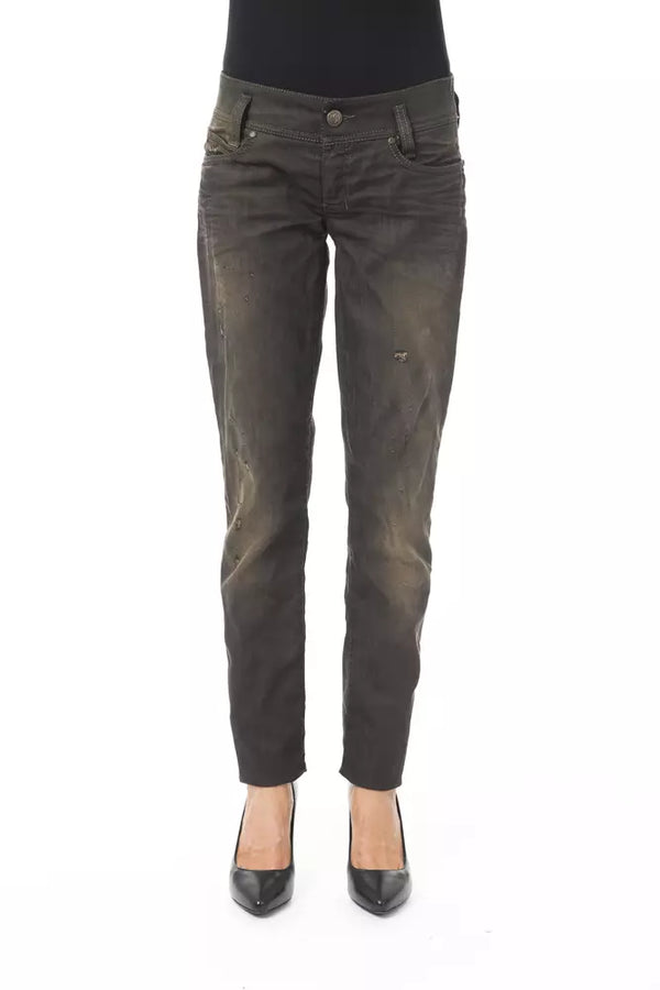 Black Cotton Women Jeans BYBLOS