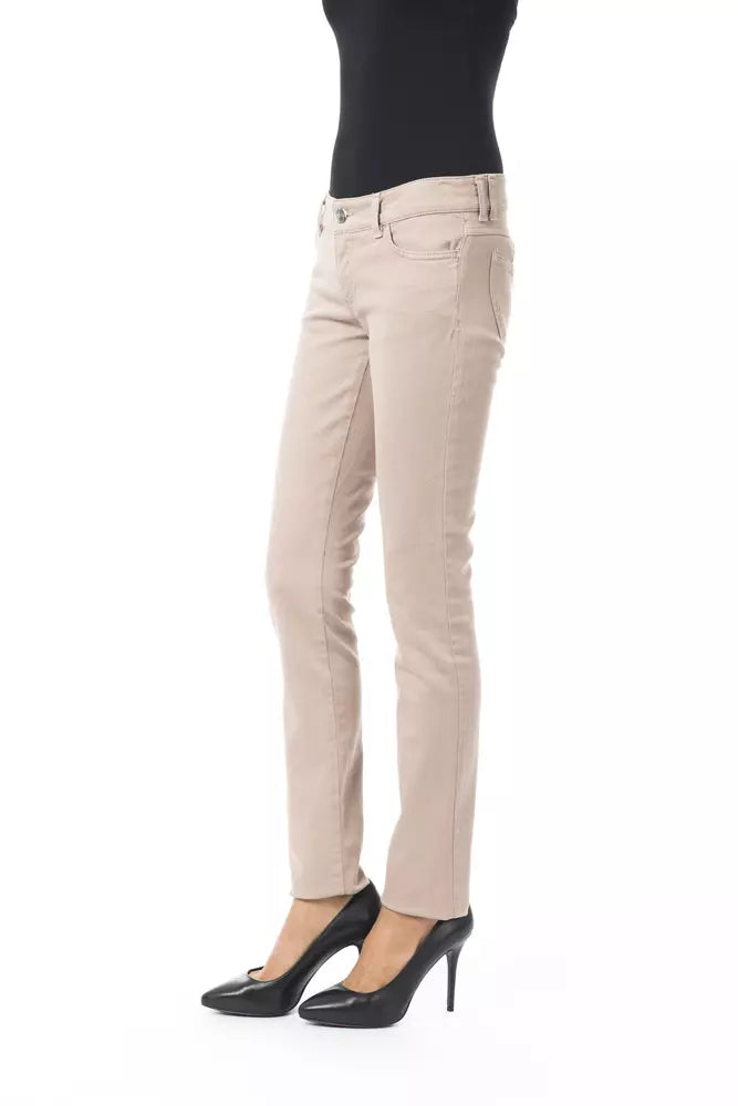 Beige Cotton Women Pant BYBLOS