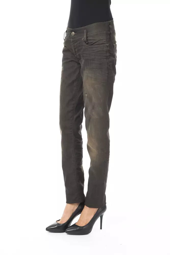 Black Cotton Women Jeans BYBLOS