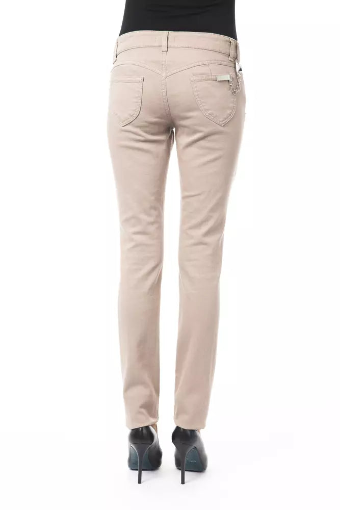 Beige Cotton Women Pant BYBLOS