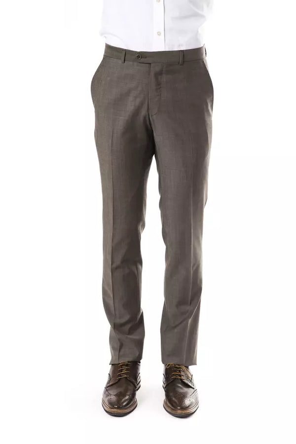 Gray Woolen Men Pant Uominitaliani