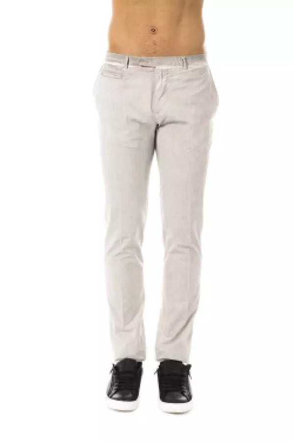 Gray Cotton Men Pant Uominitaliani