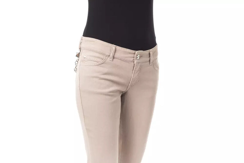 Beige Cotton Women Pant BYBLOS