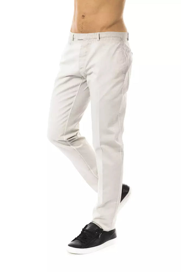 Gray Cotton Men Pant Uominitaliani