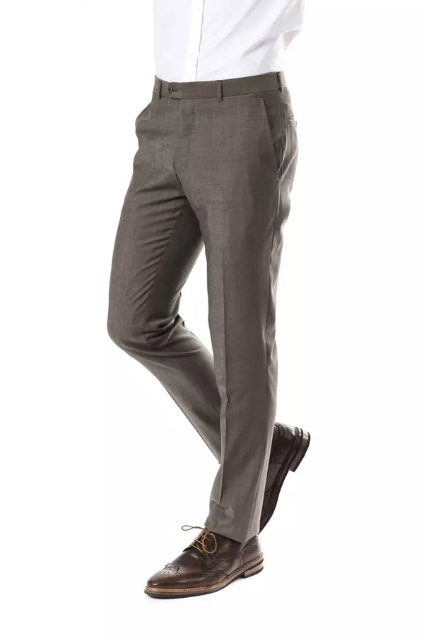 Gray Woolen Men Pant Uominitaliani