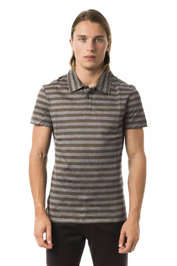 Gray Cotton Men Polo Shirt BYBLOS