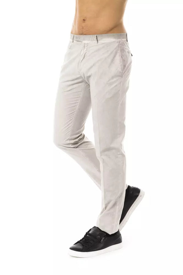 Gray Cotton Men Pant Uominitaliani