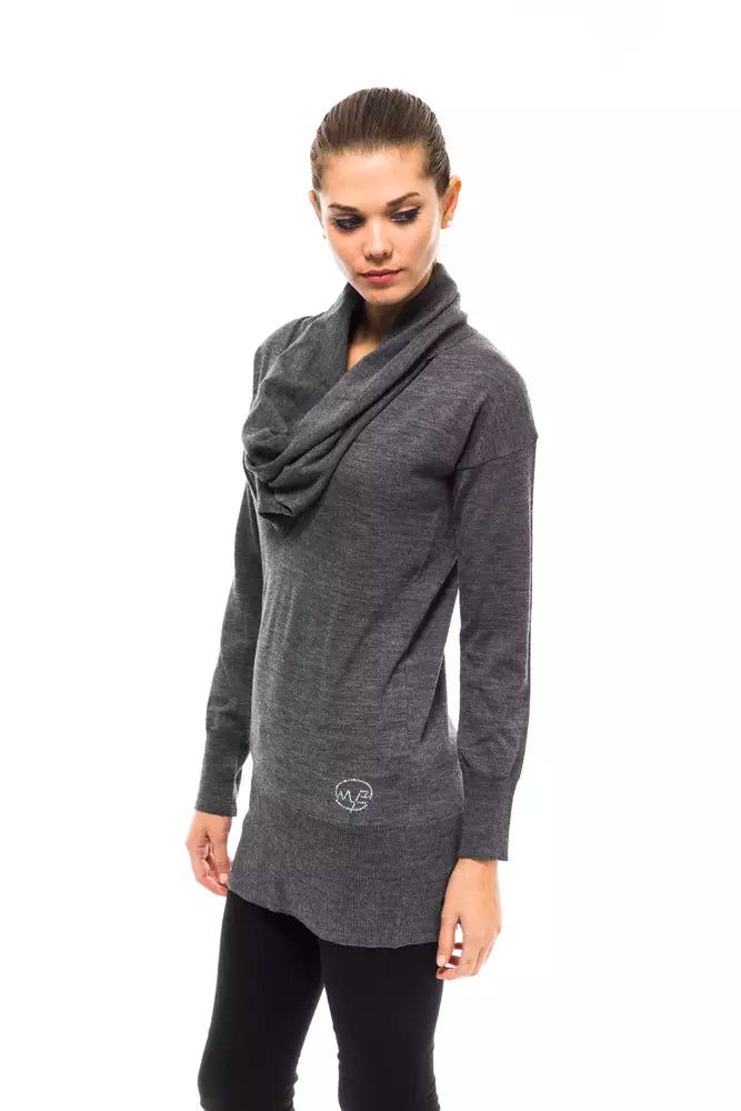 Gray Wool Women Sweater Montana Blu