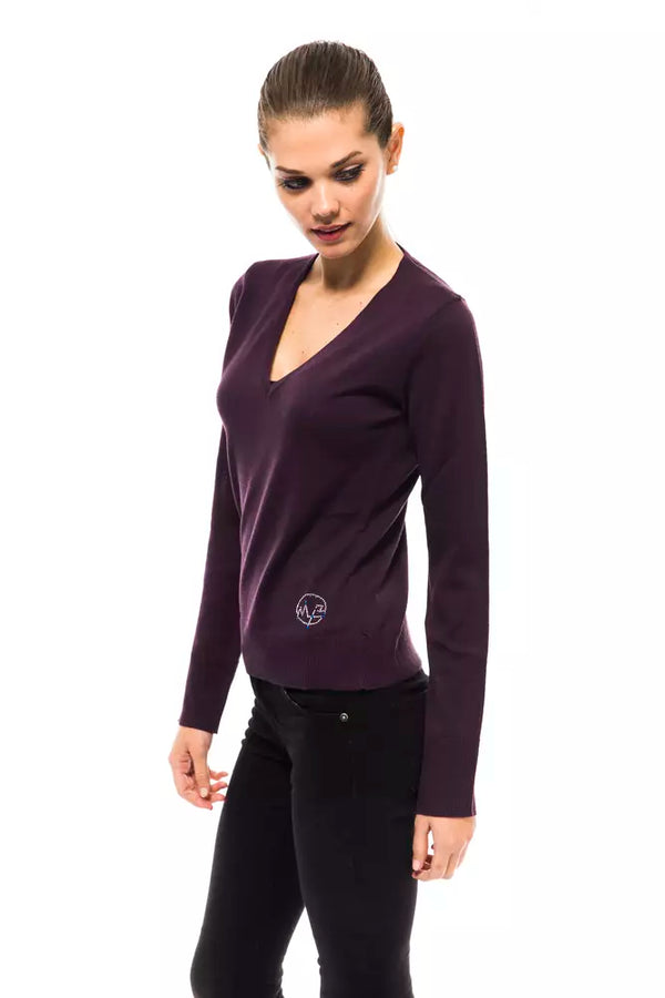 Purple Wool Women Sweater Montana Blu