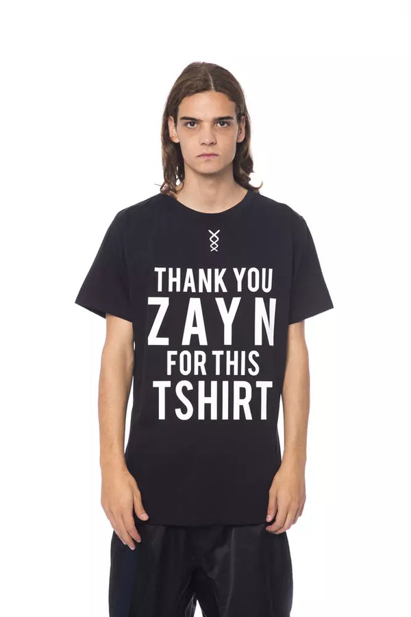 Black Cotton Men T-Shirt Nicolo Tonetto