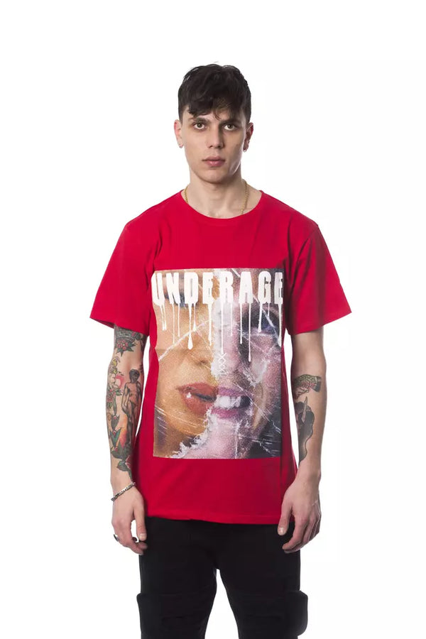 Red Cotton Men T-Shirt Nicolo Tonetto
