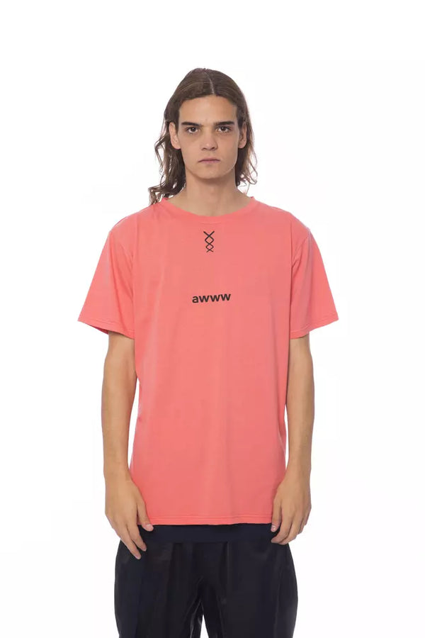 Pink Cotton Men T-Shirt Nicolo Tonetto