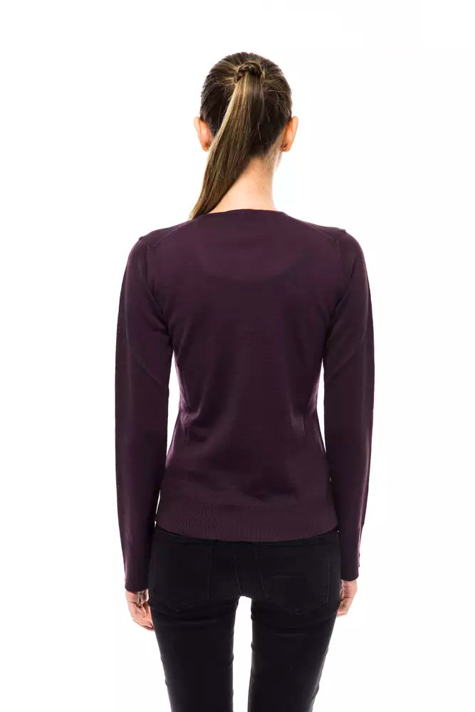 Purple Wool Women Sweater Montana Blu