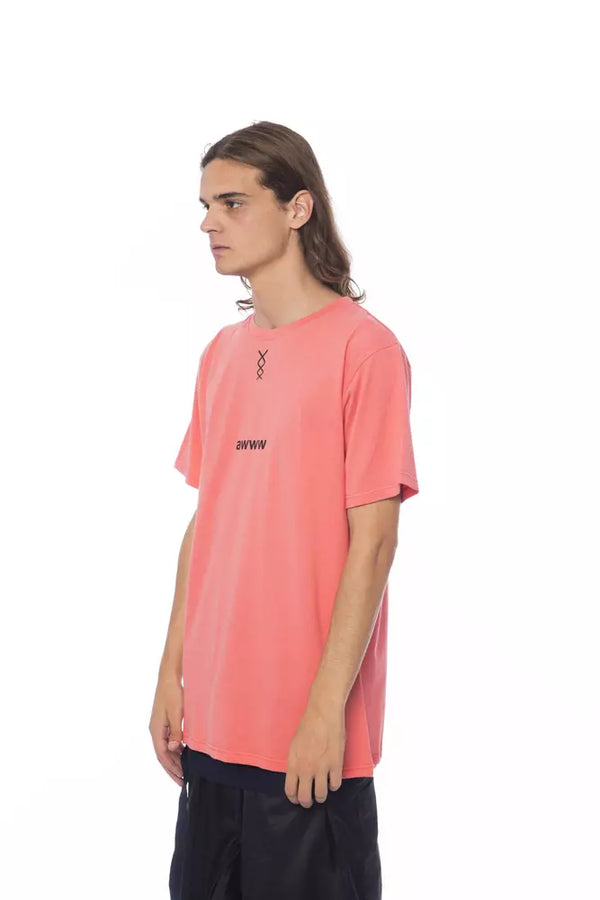 Pink Cotton Men T-Shirt Nicolo Tonetto