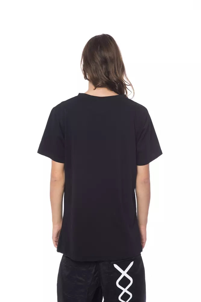 Black Cotton Men T-Shirt Nicolo Tonetto