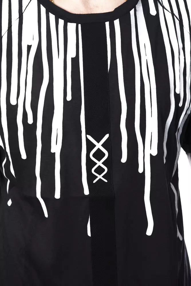 Black Cotton Men T-Shirt Nicolo Tonetto