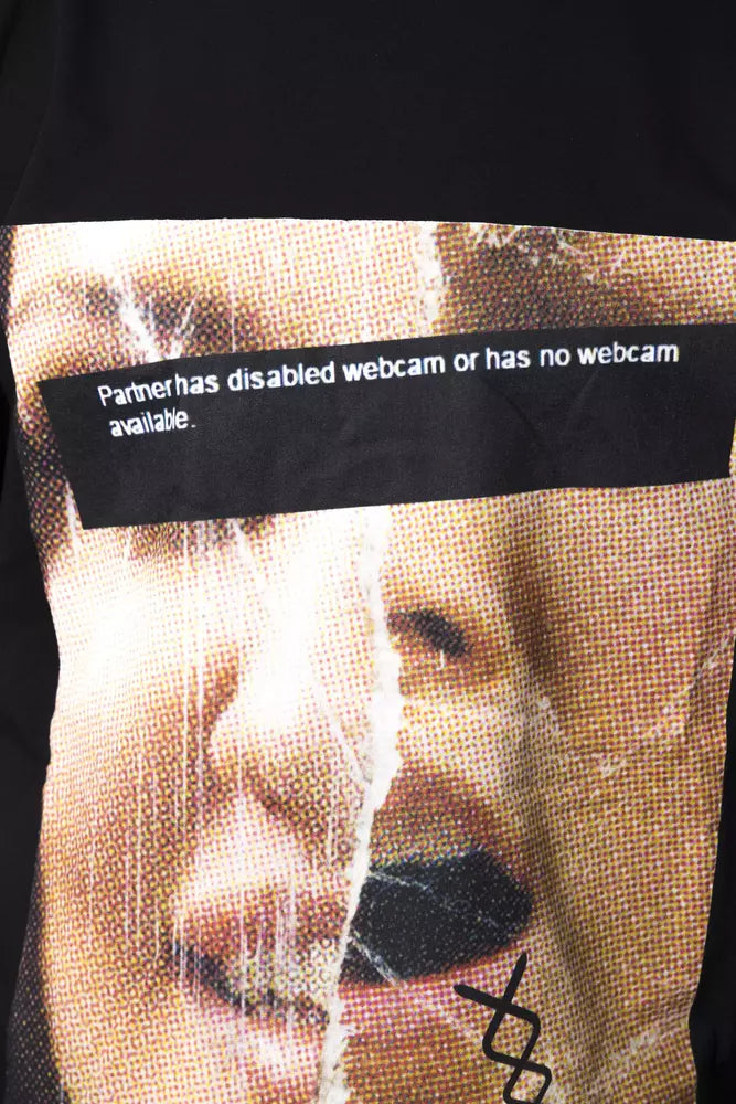 Black Cotton Men T-Shirt Nicolo Tonetto