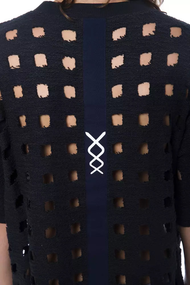 Black Cotton Men T-Shirt Nicolo Tonetto
