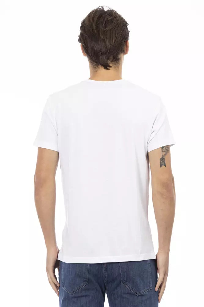 White Cotton Men T-Shirt Trussardi Action