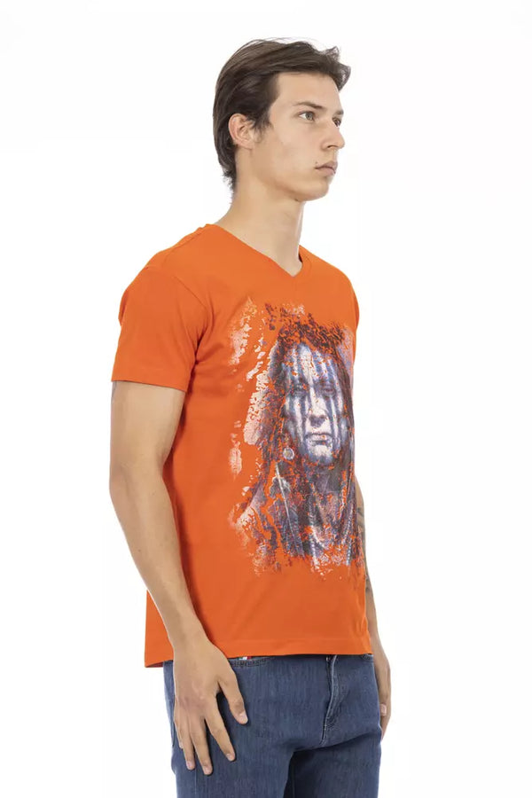 Orange Cotton Men T-Shirt Trussardi Action