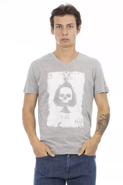 "Gray Cotton Men T-Shirt" Trussardi Action