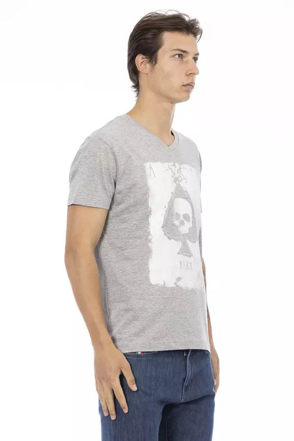 "Gray Cotton Men T-Shirt" Trussardi Action