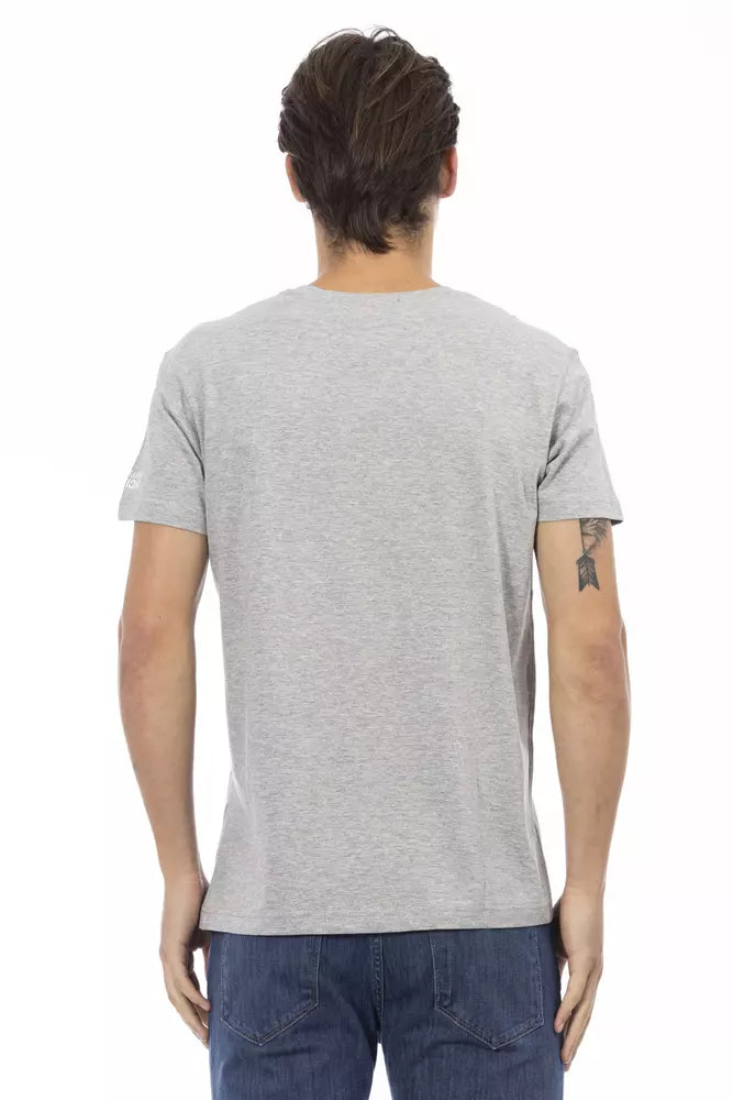 "Gray Cotton Men T-Shirt" Trussardi Action